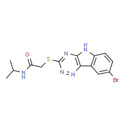 Acetamide, 2-[(8-bromo-2H-1,2,4-triazino[5,6-b]indol-3-yl)thio]-N-(1-methylethyl)- (9CI) Structure