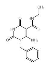 5-Pyrimidinecarbothioamide,6-amino-N-ethyl-1,2,3,4-tetrahydro-2,4-dioxo-1-(phenylmethyl)- Structure