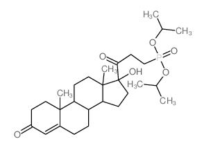 (3-(17-Hydroxy-10,13-dimethyl-3-oxo-2,3,6,7,8,9,10,11,12,13,14,15,16,17-tetradecahydro-1H-cyclopenta(a)phenanthren-17-yl)-3-oxo-propyl)-phosphonic acid diisopropyl ester结构式