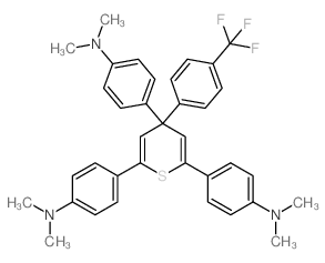 4-[2,6-bis(4-dimethylaminophenyl)-4-[4-(trifluoromethyl)phenyl]thiopyran-4-yl]-N,N-dimethyl-aniline structure