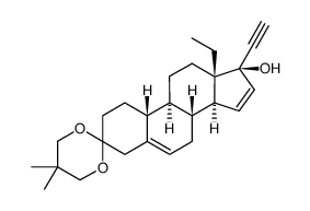 17α-ethynyl-18-methyl-3,3-(2',2'-dimethyl-1',3'-propylenedioxy)-5,15-estradien-17β-ol Structure