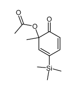 Acetic acid 1-methyl-6-oxo-3-(trimethylsilyl)-2,4-cyclohexadienyl ester Structure