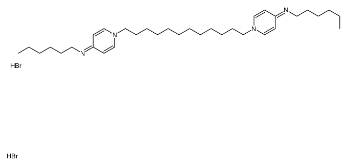 N-hexyl-1-[12-[4-(hexylamino)pyridin-1-ium-1-yl]dodecyl]pyridin-1-ium-4-amine,dibromide Structure