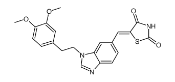 5-({1-[2-(3,4-dimethoxyphenyl)ethyl]-1H-benzimidazol-6-yl}-methylene)-1,3-thiazolidine-2,4-dione Structure