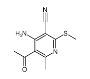 5-ACETYL-4-AMINO-6-METHYL-2-(METHYLTHIO)PYRIDINE-3-CARBONITRILE structure