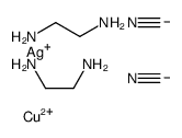 bis(ethane-1,2-diamine-N,N')copper(2+) bis[bis(cyano-C)argentate(1-)] Structure