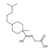 2-[[1-methyl-4-(4-methylpentyl)cyclohexanecarbonyl]amino]acetic acid Structure