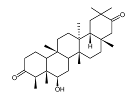 6β-Hydroxy-D:A-friedooleanane-3,21-dione Structure