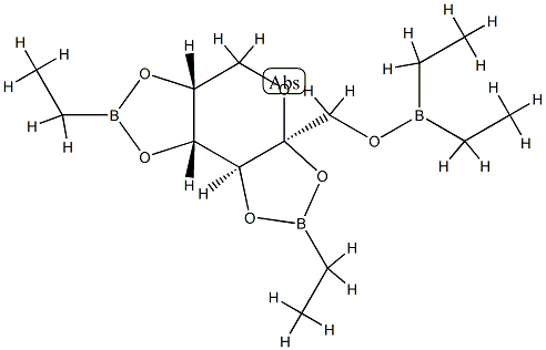 2-O,3-O:4-O,5-O-Bis(ethylboranediyl)-1-O-(diethylboryl)-β-D-fructopyranose结构式