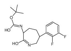 [(3R,6S)-6-(2,3-difluorophenyl)-2-oxoazepan-3-yl]carbamate结构式