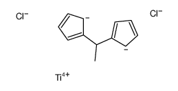 5-(1-cyclopenta-2,4-dien-1-ylethyl)cyclopenta-1,3-diene,titanium(4+),dichloride Structure