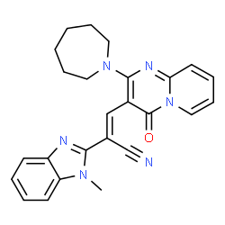 (2E)-3-[2-(azepan-1-yl)-4-oxo-4H-pyrido[1,2-a]pyrimidin-3-yl]-2-(1-methyl-1H-benzimidazol-2-yl)prop-2-enenitrile Structure