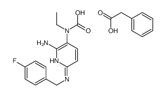 [2-amino-6-[(4-fluorophenyl)methylamino]pyridin-3-yl]-ethylcarbamic acid,2-phenylacetic acid结构式
