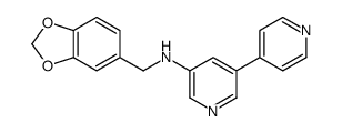 N-(1,3-benzodioxol-5-ylmethyl)-5-pyridin-4-ylpyridin-3-amine结构式