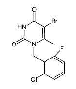 5-bromo-1-[2-bromo-6-fluorobenzyl]-6-methylpyrimidine-2,4(1H,3H)-dione Structure