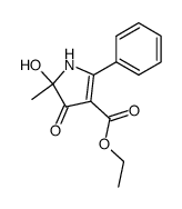 3-Ethoxycarbonyl-5-hydroxy-5-methyl-4-oxo-2-phenyl-4,5-dihydropyrrole结构式