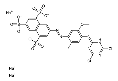 trisodium 7-[[4-[(4,6-dichloro-1,3,5-triazin-2-yl)amino]-5-methoxy-2-methylphenyl]azo]naphthalene-1,3,5-trisulphonate结构式