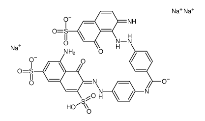 trisodium 5-amino-3-[[4-[[4-[(2-amino-8-hydroxy-6-sulphonato-1-naphthyl)azo]benzoyl]amino]phenyl]azo]-4-hydroxynaphthalene-2,7-disulphonate picture