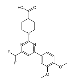 1-[4-(Difluoromethyl)-6-(3,4-dimethoxyphenyl)pyrimidin-2-yl]piperidine-4-carboxylic acid Structure