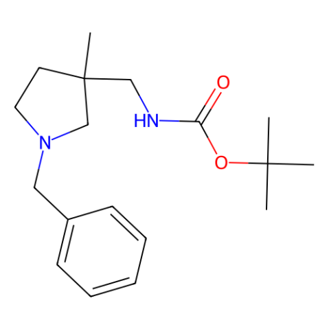 2-Methyl-2-propanyl [(1-benzyl-3-methyl-3-pyrrolidinyl)methyl]carbamate structure