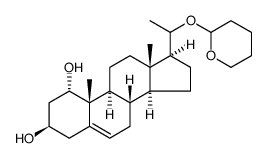 Pregn-5-ene-1,3-diol, 20-[(tetrahydro-2H-pyran-2-yl)oxy]-, (1α,3β)结构式