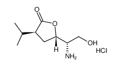 (3S,5S)-5-[(S)-1-amino-2-hydroxyethyl]-3-isopropyltetrahydrofuran-2-one hydrochloride Structure