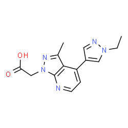 [4-(1-Ethyl-1H-pyrazol-4-yl)-3-methyl-1H-pyrazolo[3,4-b]pyridin-1-yl]acetic acid Structure