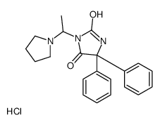 5,5-diphenyl-3-(1-pyrrolidin-1-ylethyl)imidazolidine-2,4-dione,hydrochloride Structure