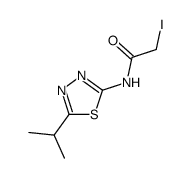 2-Iodo-N-(5-isopropyl-[1,3,4]thiadiazol-2-yl)-acetamide结构式