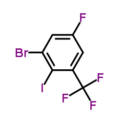 3-Bromo-5-fluoro-2-iodobenzotrifluoride结构式
