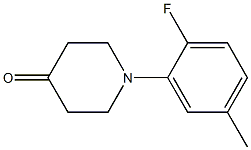 1-(2-fluoro-5-methylphenyl)piperidin-4-one结构式