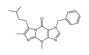 1-benzyl-1,4-dihydro-4,6-dimethyl-7-(3-methylbutyl)-9H-imidazo<1,2-a>purin-9-one Structure