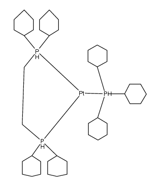(tricyclohexylphosphine){bis(dicyclohexylphosphino)ethane}platinum(0)结构式