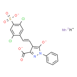 Manganate(1-), 4-(2,5-dichloro-4-sulfophenyl)azo-.kappa.N1-4,5-dihydro-5-(oxo-.kappa.O)-1-phenyl-1H-pyrazole-3-carboxylato(3-)-, hydrogen Structure