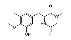 (S)-methyl-2-acetamido-3-(3-hydroxy-4-methoxy-5-methylphenyl)propanoate结构式