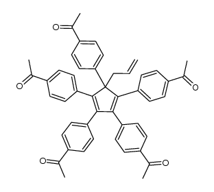 5-allyl-1,2,3,4,5-penta(4-acetylphenyl)cyclopentadiene结构式