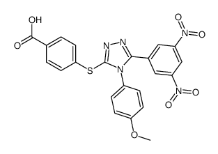 4-[[5-(3,5-dinitrophenyl)-4-(4-methoxyphenyl)-1,2,4-triazol-3-yl]sulfanyl]benzoic acid结构式