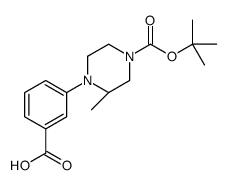 3-[(2R)-2-methyl-4-[(2-methylpropan-2-yl)oxycarbonyl]piperazin-1-yl]benzoic acid结构式