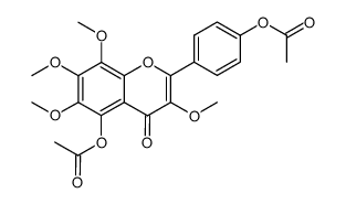 5-acetoxy-2-(4-acetoxy-phenyl)-3,6,7,8-tetramethoxy-chromen-4-one结构式