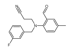 N-(2-cyanoethyl) N-(3-fluorobenzyl)-2-amino-5-methylbenzaldehyde Structure