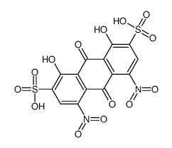 9,10-dihydro-1,8-dihydroxy-4,5-dinitro-9,10-dioxoanthracene-2,7-disulphonic acid结构式