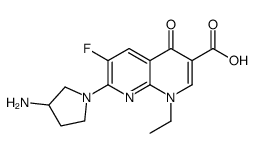 7-(3-aminopyrrolidin-1-yl)-1-ethyl-6-fluoro-4-oxo-1,8-naphthyridine-3-carboxylic acid结构式