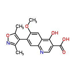 7-(3,5-Dimethyl-1,2-oxazol-4-yl)-4-hydroxy-6-methoxy-3-quinolinecarboxylic acid Structure