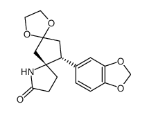 (5S*,6S*)-8,8-ethylenedioxy-6-(3,4-methylenedioxyphenyl)-1-azaspiro(4.4)nonan-2-one Structure