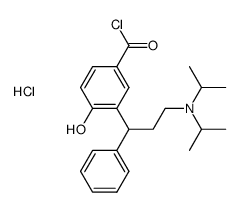 racemic 3-(3-N,N'-diisopropylamino-1-phenyl-propyl)-4-hydroxy-benzoyl chloride hydrochloride结构式