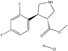 trans-methyl 4-(2,4-difluorophenyl)pyrrolidine-3-carboxylate hydrochloride结构式