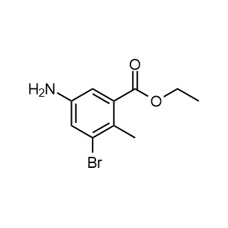5-氨基-3-溴-2-甲基苯甲酸乙酯结构式