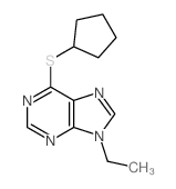 9H-Purine,6-(cyclopentylthio)-9-ethyl-结构式