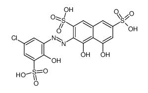 3-(5-Chloro-2-hydroxy-3-sulfo-phenylazo)-4,5-dihydroxy-naphthalene-2,7-disulfonic acid结构式