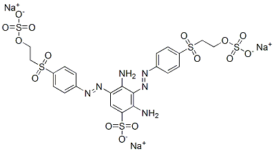 Benzenesulfonic acid, 2,4-diamino-3,5-bis4-2-(sulfooxy)ethylsulfonylphenylazo-, sodium salt Structure